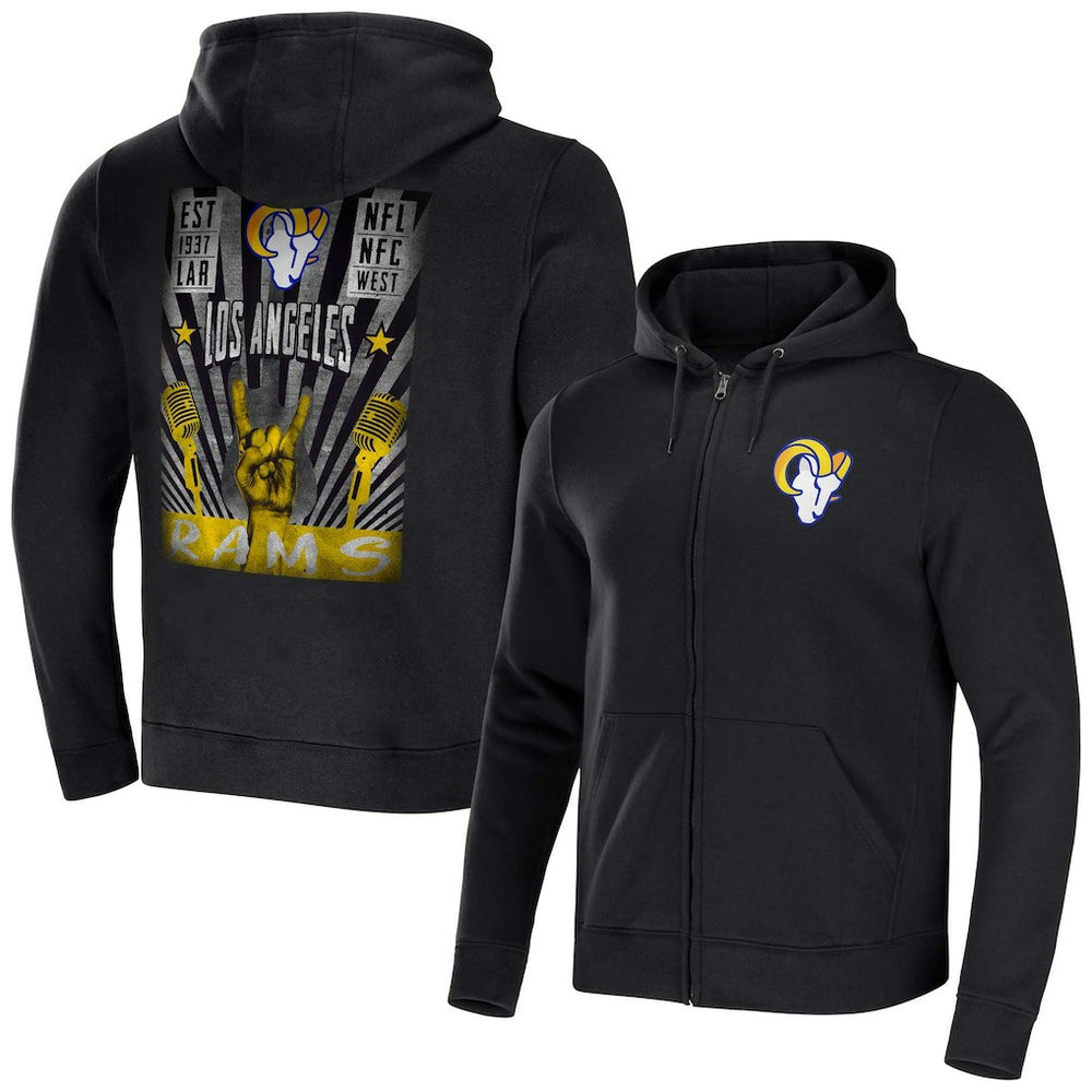 Los Angeles Rams NFL x Darius Rucker Collection Rocker Full-Zip Hoodie - Black outlet