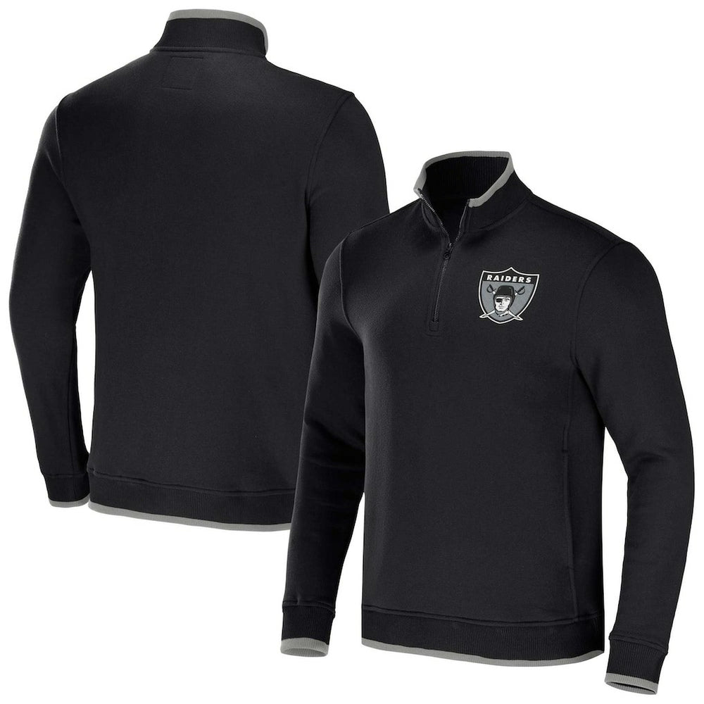 Las Vegas Raiders NFL x Darius Rucker Collection Logo Quarter-Zip Top - Black discount