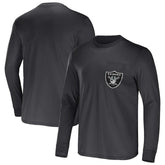 Las Vegas Raiders NFL x Darius Rucker Collection Team Long Sleeve Pocket T-Shirt - Charcoal for sale