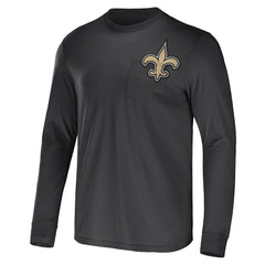New Orleans Saints NFL x Darius Rucker Collection Team Long Sleeve Pocket T-Shirt - Black cheap
