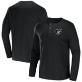Las Vegas Raiders NFL x Darius Rucker Collection Slub Jersey Henley Long Sleeve T-Shirt - Black discount
