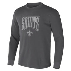 New Orleans Saints NFL x Darius Rucker Collection Long Sleeve Thermal T-Shirt - Charcoal on sale