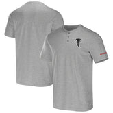 Atlanta Falcons NFL x Darius Rucker Collection Henley T-Shirt - Heather Gray for sale