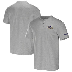 Baltimore Ravens NFL x Darius Rucker Collection Henley T-Shirt - Heather Gray online