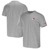Kansas City Chiefs NFL x Darius Rucker Collection Henley T-Shirt - Heather Gray for sale