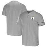 Pittsburgh Steelers NFL x Darius Rucker Collection Henley T-Shirt - Heather Gray outlet