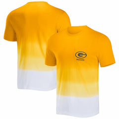 Green Bay Packers NFL x Darius Rucker Collection Dip Dye Pocket T-Shirt - Gold/White sale
