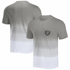 Las Vegas Raiders NFL x Darius Rucker Collection Dip Dye Pocket T-Shirt - Silver/White online