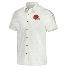 Cleveland Browns NFL x Darius Rucker Collection Woven Button-Up T-Shirt - White online