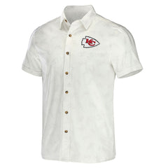 Kansas City Chiefs NFL x Darius Rucker Collection Woven Button-Up T-Shirt - White on sale