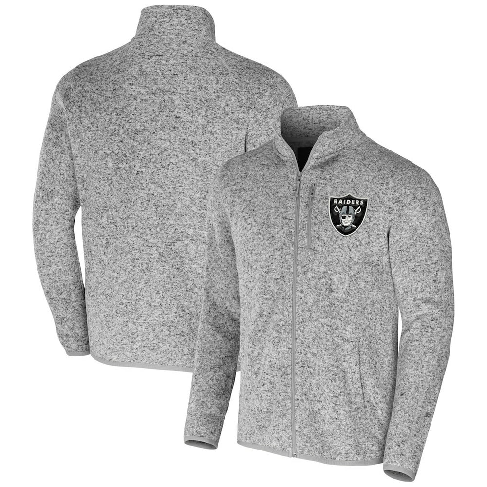 Las Vegas Raiders NFL x Darius Rucker Collection Fleece Full-Zip Jacket - Heather Gray for sale