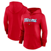Miami Marlins Women's City Connect Pregame Performance Pullover Hoodie - Red | Nike