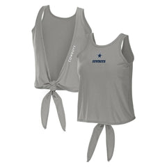 Dallas Cowboys WEAR by Erin Andrews Women's Open Back Twist Tie Tank Top - Gray sale