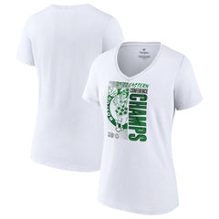 Boston Celtics Women's 2022 Eastern Conference Champions Plus Size Locker Room V-Neck T-Shirt - White | Fanatics for sale
