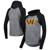 Washington Commanders G-III 4Her by Carl Banks Women's Championship Ring Raglan Pullover Hoodie - Heathered Gray/Black on sale