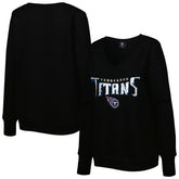 Tennessee Titans Cuce Women's Sequin Logo V-Neck Pullover Sweatshirt - Black discount