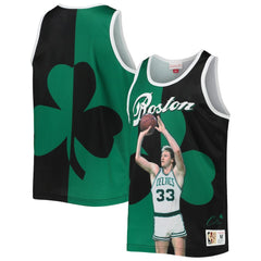 Larry Bird Boston Celtics Sublimated Player Tank Top - Kelly Green/Black | Mitchell & Ness on sale