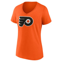 Philadelphia Flyers Fanatics Women's Primary Logo Team V-Neck T-Shirt Orange
