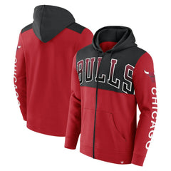 Chicago Bulls Skyhook Colorblock Full-Zip Hoodie - Red/Black | Fanatics cheap