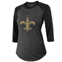 Tyrann Mathieu New Orleans Saints Majestic Threads Women's Name & Number Raglan 3/4 Sleeve T-Shirt - Black discount