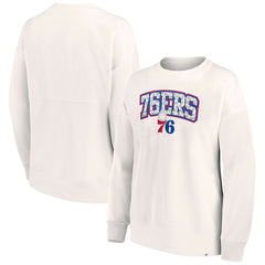Philadelphia 76ers Women's Tonal Leopard Pullover Sweatshirt - White | Fanatics cheap