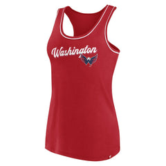 Washington Capitals Fanatics Women's Wordmark Logo Racerback Scoop Neck Tank Top Red