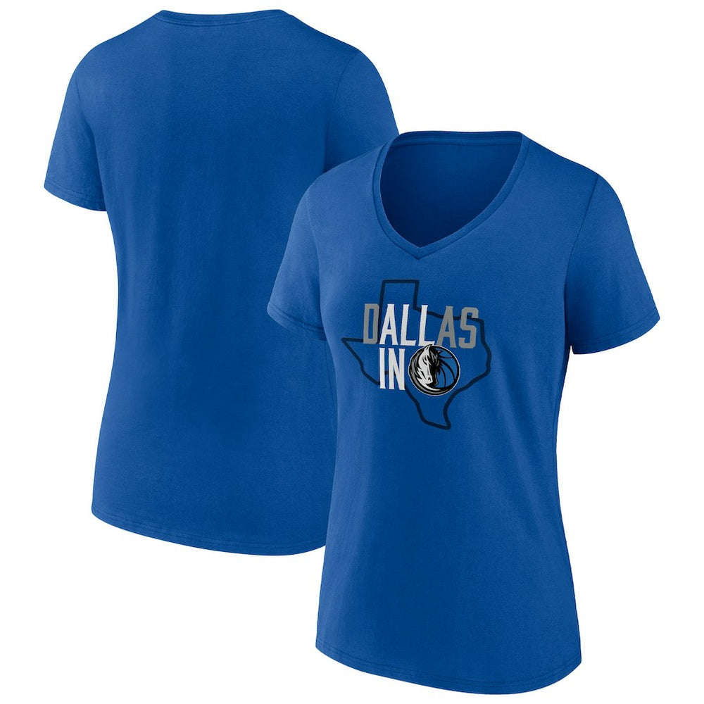 Dallas Mavericks Women's Hometown Collection All In V-Neck T-Shirt sale - Blue | Fanatics on sale