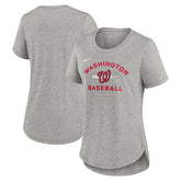 Washington Nationals Women's Hot Prospect Tri-Blend T-Shirt - Heather Gray | Nike