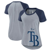 Tampa Bay Rays Women's Summer Breeze Raglan Fashion T-Shirt - Heather Gray | Nike