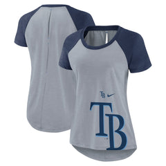 Tampa Bay Rays Women's Summer Breeze Raglan Fashion T-Shirt - Heather Gray | Nike