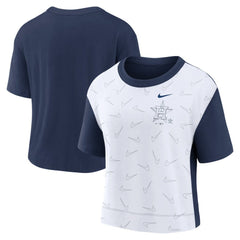 Houston Astros Women's Line Up High Hip Fashion T-Shirt - Navy/White | Nike