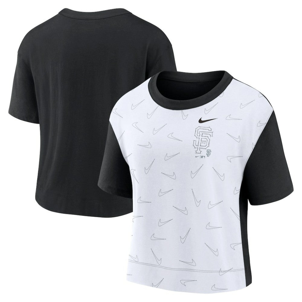 San Francisco Giants Women's Line Up High Hip Fashion T-Shirt - Black/White | Nike