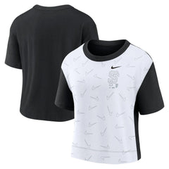 San Francisco Giants Women's Line Up High Hip Fashion T-Shirt - Black/White | Nike
