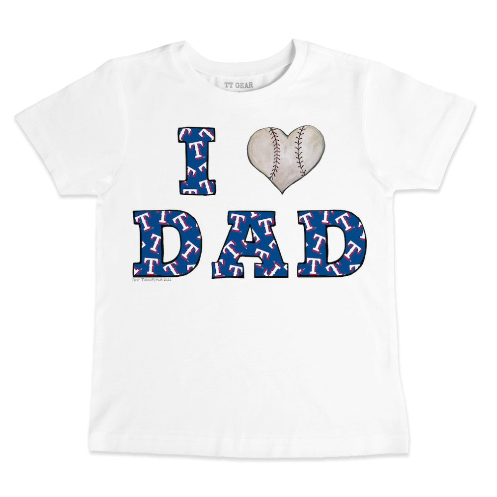 Texas Rangers Tiny Turnip Youth I Love Dad T-Shirt - White