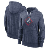 Atlanta Braves Women's Diamond Icon Gym Vintage Lightweight Hooded Top - Navy | Nike