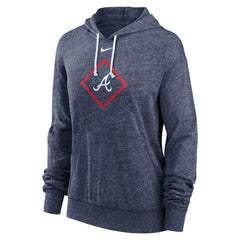 Atlanta Braves Women's Diamond Icon Gym Vintage Lightweight Hooded Top - Navy | Nike