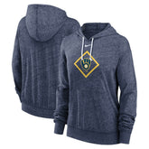 Milwaukee Brewers Women's Diamond Icon Gym Vintage Lightweight Hooded Top - Navy | Nike