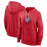 Washington Nationals Women's Diamond Icon Gym Vintage Lightweight Hooded Top - Red | Nike