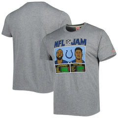Jonathan Taylor & Shaquille Leonard Indianapolis Colts Homage Unisex NFL Jam Tri-Blend T-Shirt - Heather Gray online