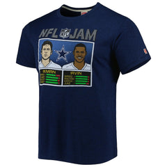 Troy Aikman & Michael Irvin Dallas Cowboys Homage Unisex NFL Jam Retired Tri-Blend T-Shirt - Heather Navy sale