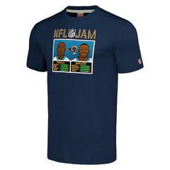 Isaac Bruce & Marshall Faulk Los Angeles Rams Homage Unisex NFL Jam Retired Tri-Blend T-Shirt - Navy on sale