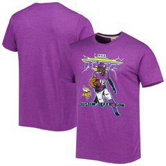 Justin Jefferson Minnesota Vikings Homage Unisex NFL Blitz Player Tri-Blend T-Shirt - Heathered Heather Purple for sale