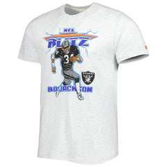 Bo Jackson Las Vegas Raiders Homage Unisex NFL Blitz Retired Player Tri-Blend T-Shirt - Heathered Ash discount