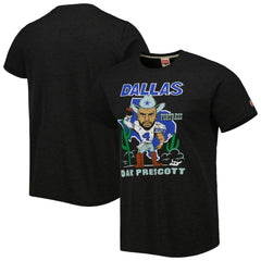 Dak Prescott Dallas Cowboys Homage Unisex Caricature Player Tri-Blend T-Shirt - Heather Black on sale
