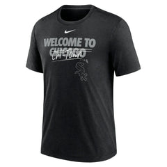 Chicago White Sox Home Spin Tri-Blend T-Shirt - Heather Black | Nike