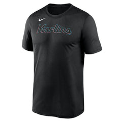 Miami Marlins New Legend Wordmark Dri-FIT T-Shirt - Black | Nike
