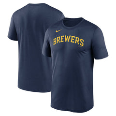 Milwaukee Brewers New Legend Wordmark Dri-FIT T-Shirt - Navy | Nike
