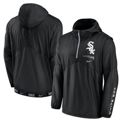 Chicago White Sox Authentic Night Game Performance Half-Zip Windbreaker - Black | Nike