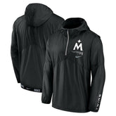 Minnesota Twins Authentic Night Game Performance Half-Zip Windbreaker - Black | Nike