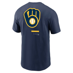 Milwaukee Brewers Over the Shoulder T-Shirt - Navy | Nike
